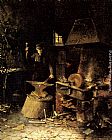 Frans Mortelmans At The Forge painting